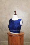 Vaigai- Navy Blue Blouse (Attachable Sleeves)