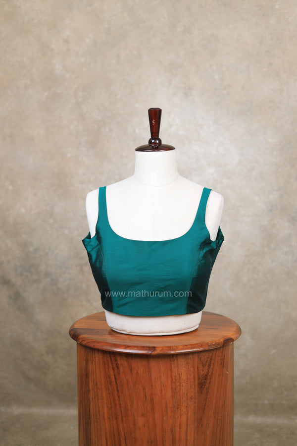 Nayan Plain- Bottle Green Blouse