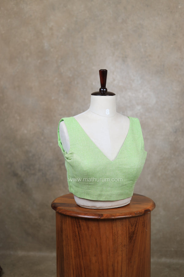 Arya- Mint Green Blouse (Attachable Sleeves)