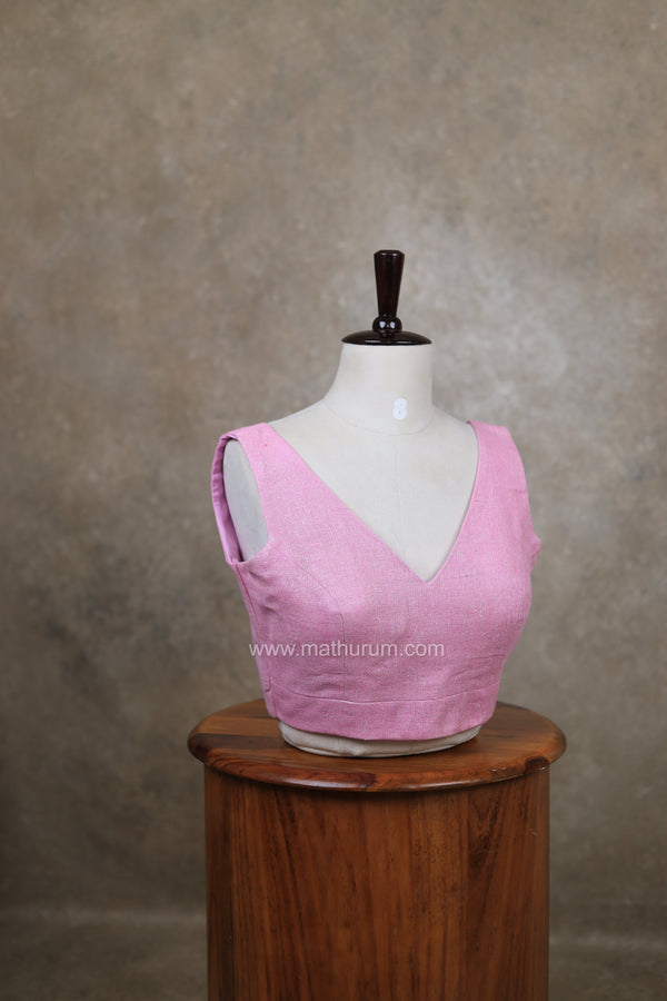 Arya- Pink Blouse (Attachable Sleeves)