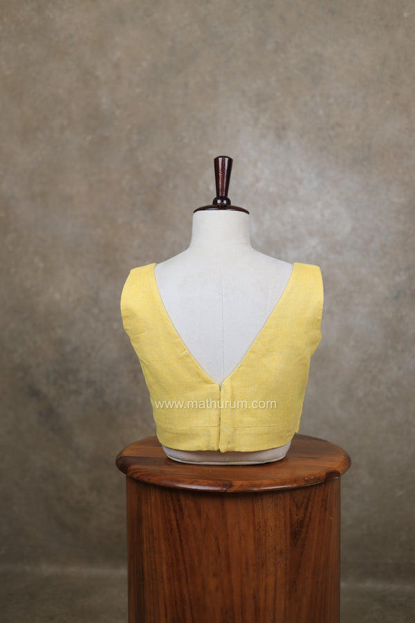 Arya- Yellow Blouse (Attachable Sleeves)