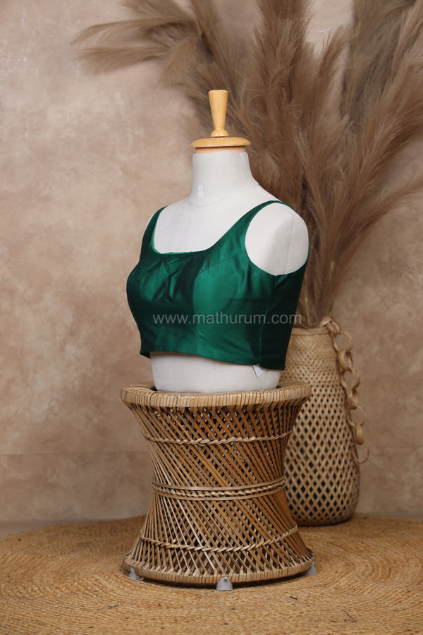 Nayan Plain- Bottle Green Blouse