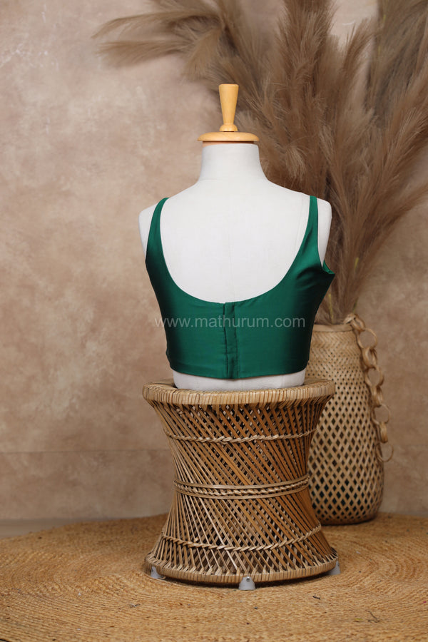 Nayan Plain- Bottle Green Blouse
