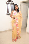 Carol- Butter Yellow Embroidery Saree