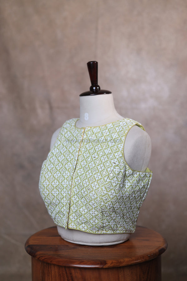 Petals- Green Blouse (Sleeveless)