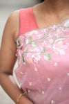 Pearl-Pastel Pink Embroidery Saree
