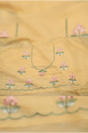 Pearl- Butter Yellow Embroidery Saree