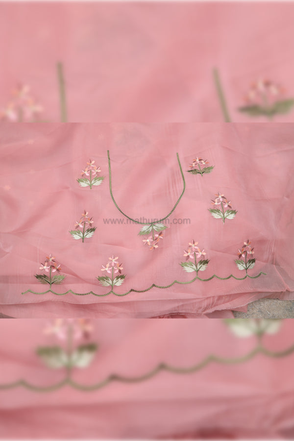 Pearl-Pastel Pink Embroidery Saree