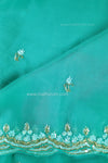 Sea Salt Aqua Teal Blue - DESIGNER SAREE