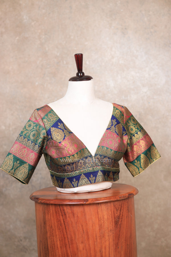 Navarangi- Green Multi Blouse