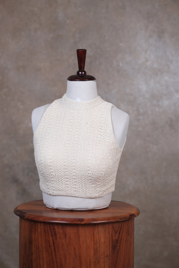 Boho Knot- Off-white Blouse