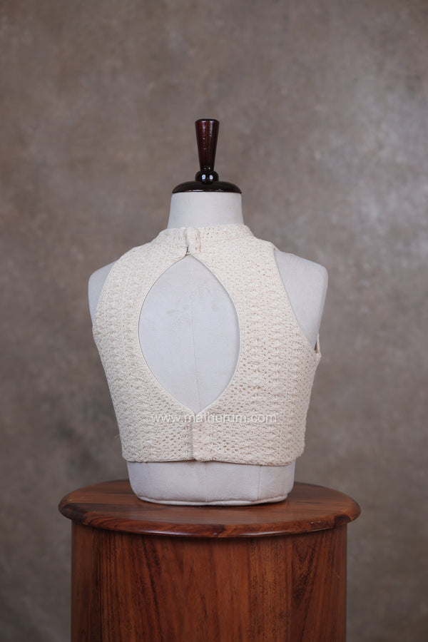 Boho Knot- Off-white Blouse