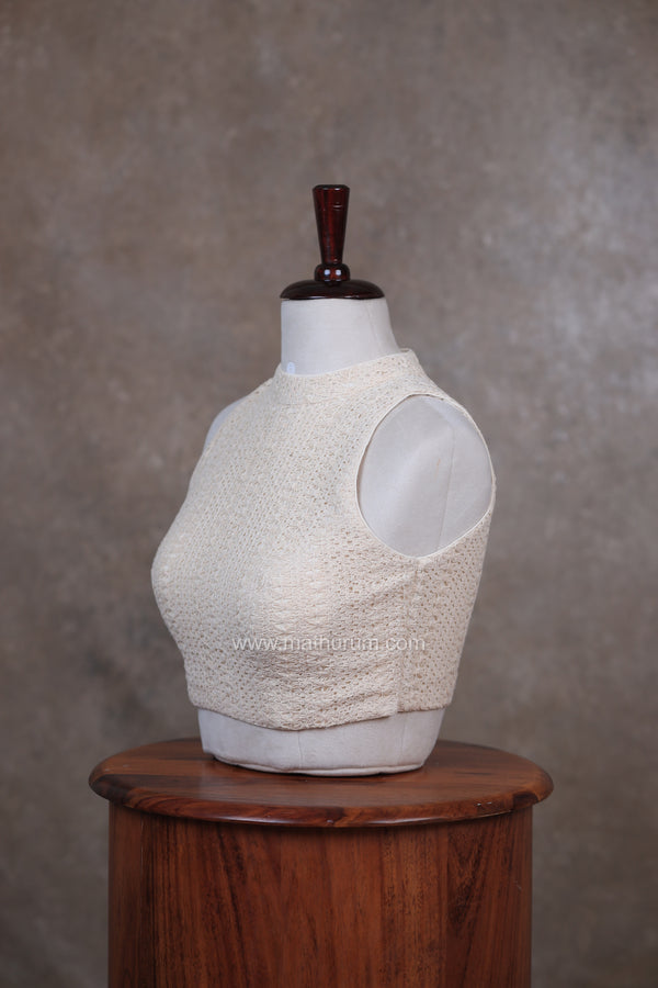 Boho Knot- Off-white Blouse