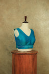 Rangeela-Blue & Green Blouse (Attachable Sleeves)