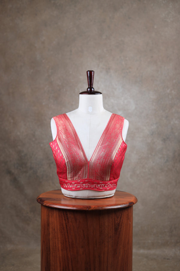 Kundhavai - Rani Pink Blouse (Attachable Sleeves)