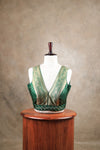 Kundhavai - Dark Green Blouse (Attachable Sleeves)