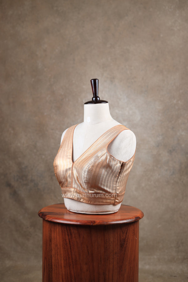 Megalai- Dark Gold Blouse (Attachable Sleeves)