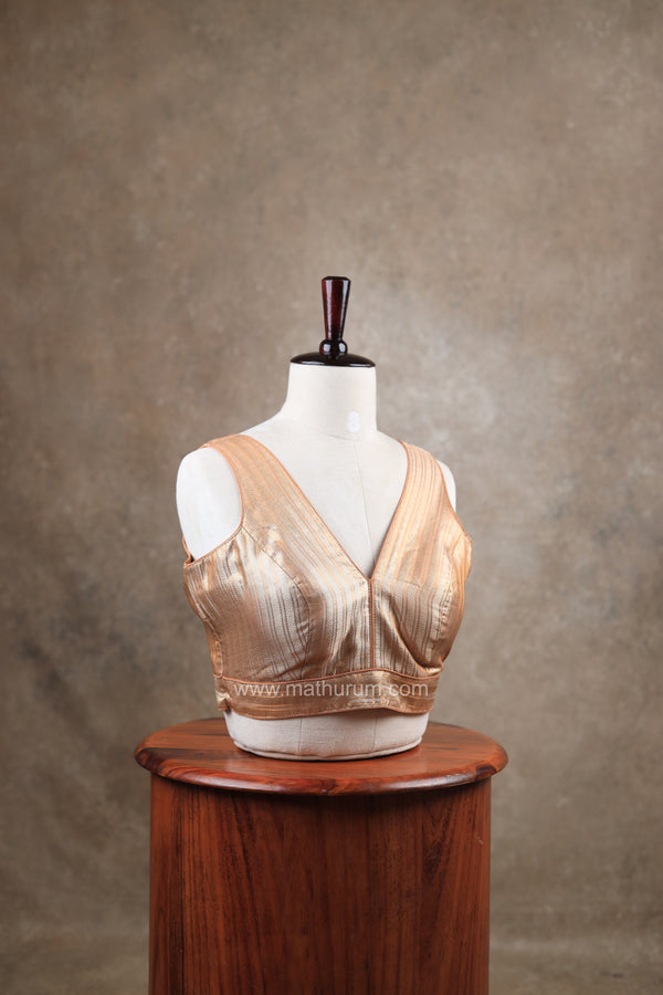 Megalai- Dark Gold Blouse (Attachable Sleeves)