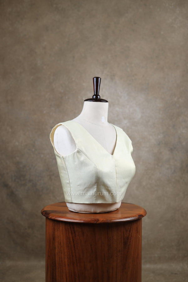 Taal- Cream Gold Blouse (Attachable Sleeves)