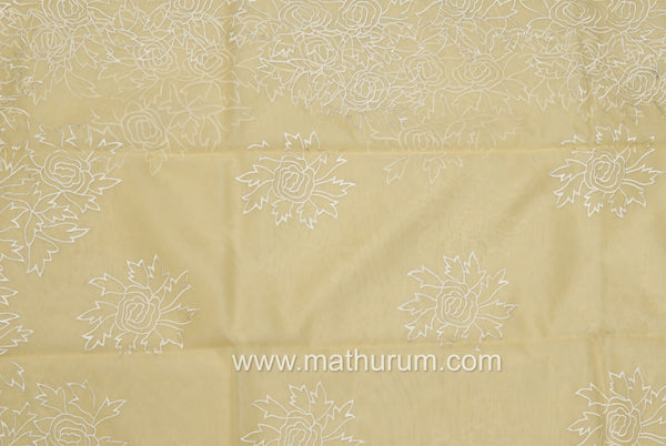 Miya- Butter Yellow Georgette Embroidery Saree