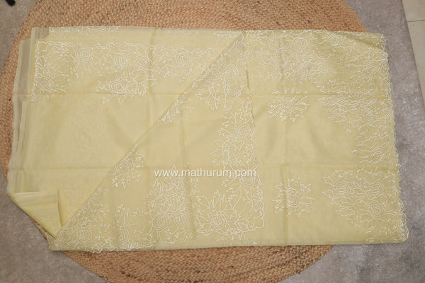Miya- Butter Yellow Georgette Embroidery Saree