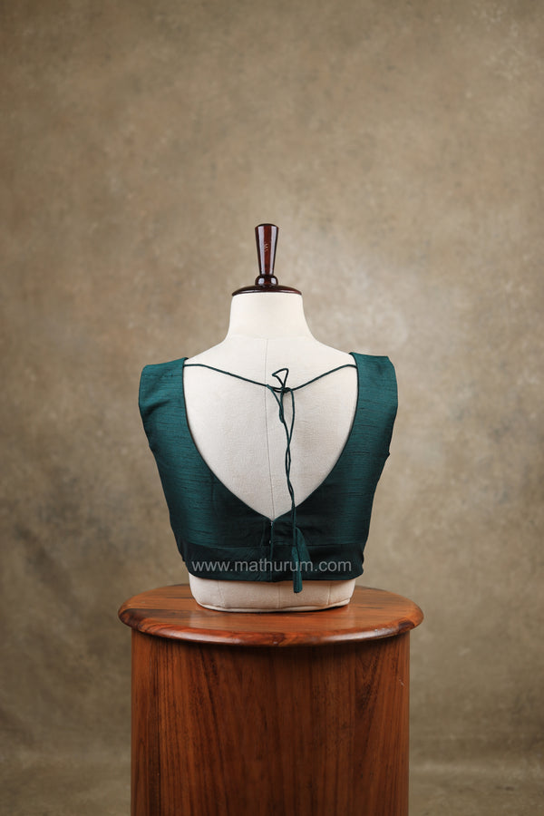 Rangeela- Dark Green Blouse (Attachable Sleeves)