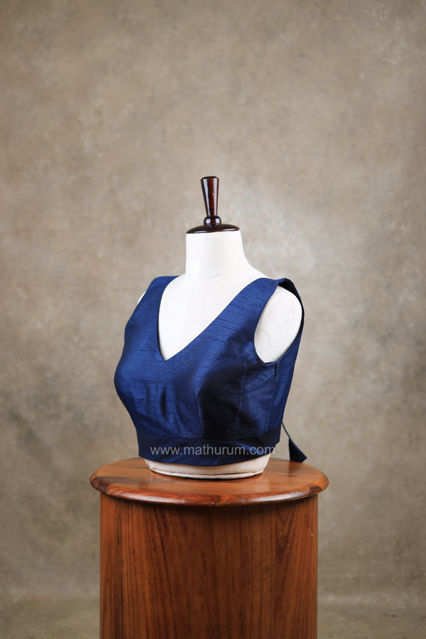 Rangeela- Navy Blue Blouse (Attachable Sleeves)