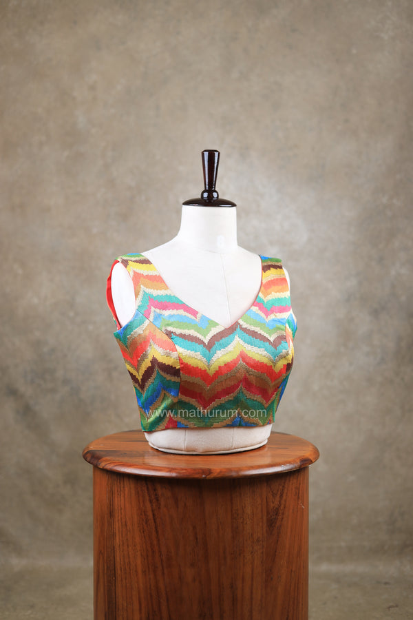 Varna- Multicolour Blouse (Attachable Sleeves)