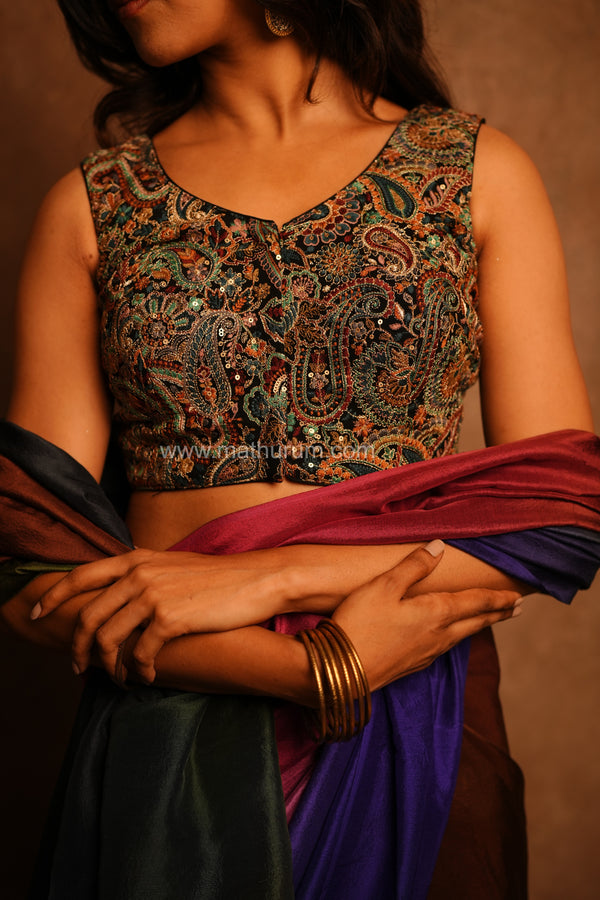 Zehra- Black Blouse (Attachable Sleeves)