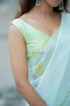 Arya- Mint Green Blouse (Attachable Sleeves)