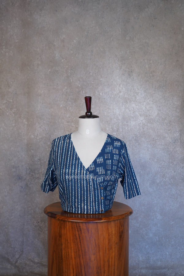 Mythri- Indigo Stripes Blouse