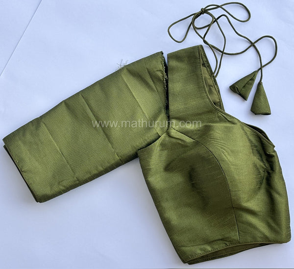 Rang- Mehendi Green Blouse (Attachable Sleeves)