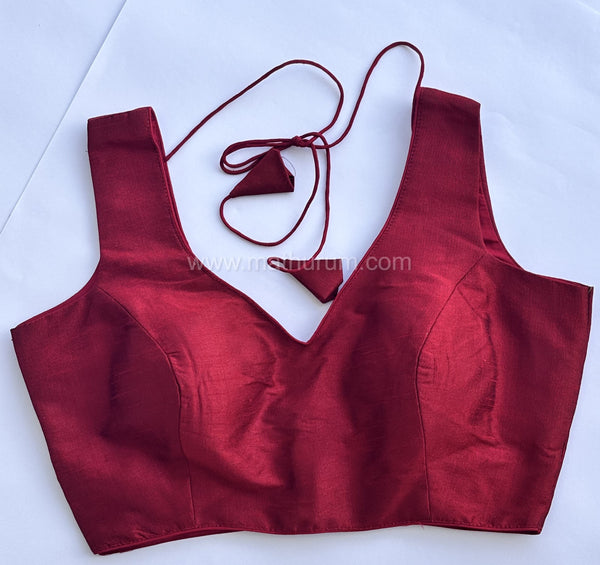 Rang- Light Maroon Blouse (Attachable Sleeves)