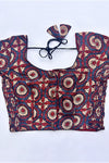 Ziva- Blue/Maroon Strechable Blouse