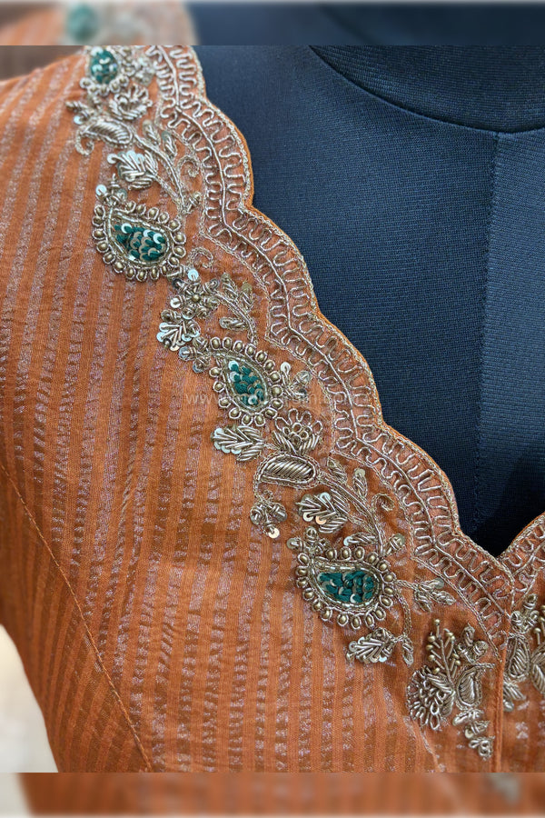 Zivara- Orange Zardosi Blouse