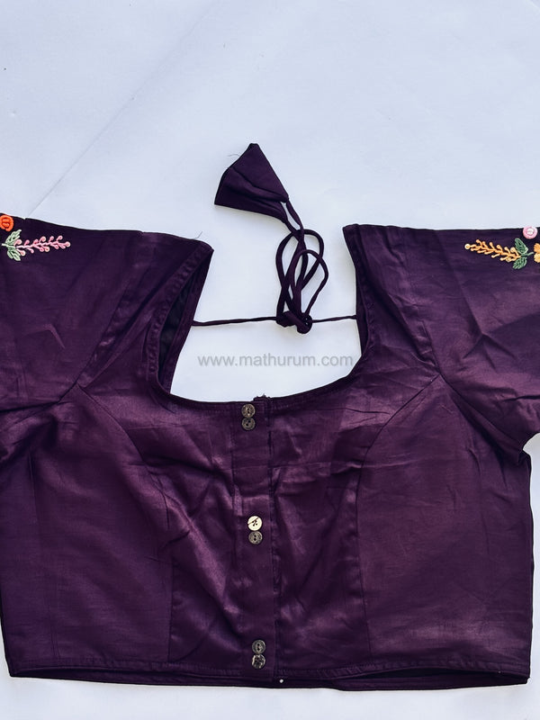 Little Garden - Wine Embroidery Blouse