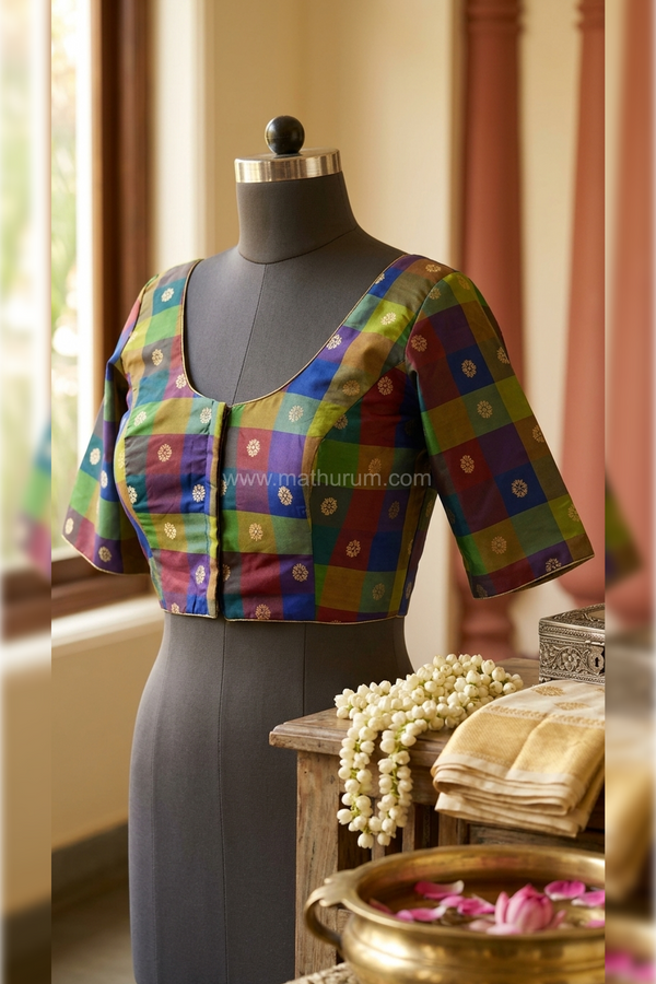 Kattam- Multicolour Green Blouse