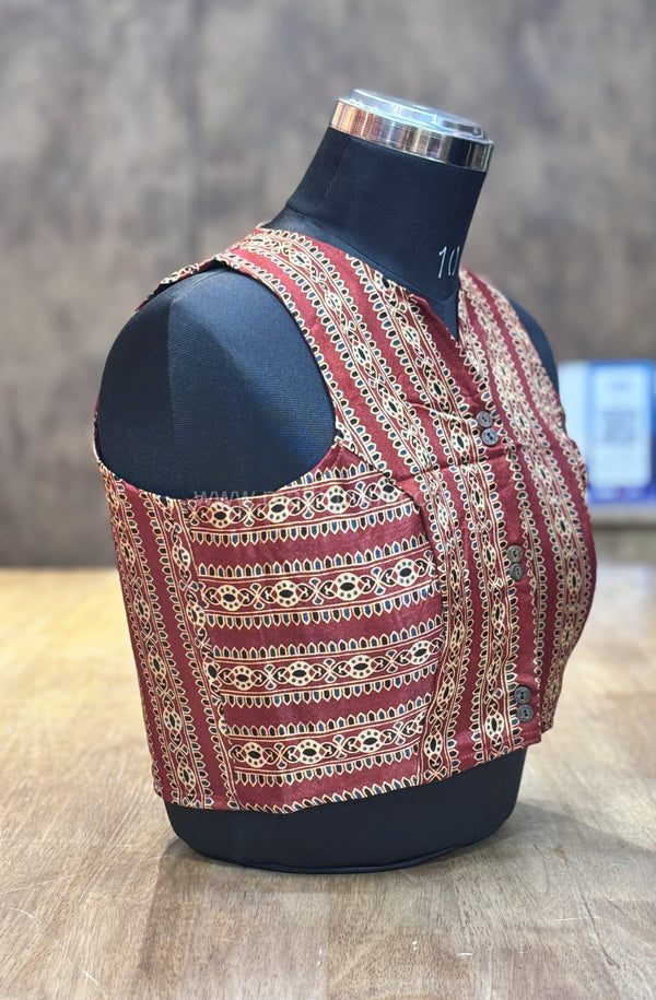 Kajal - Maroon Sleeveless Blouse