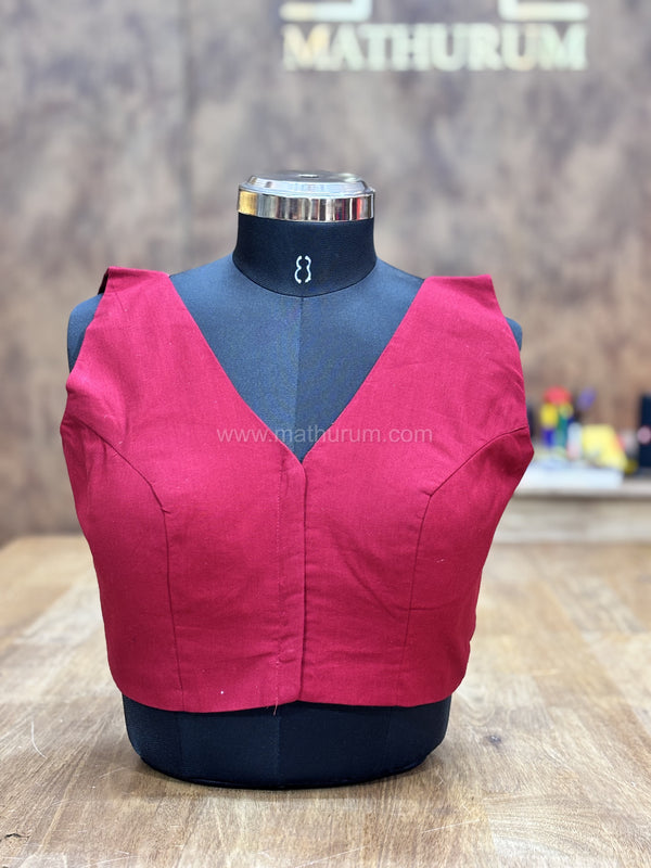 Kiara - Maroon Blouse (Attachable Sleeves)