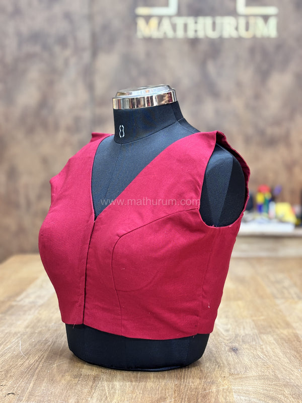 Kiara - Maroon Blouse (Attachable Sleeves)