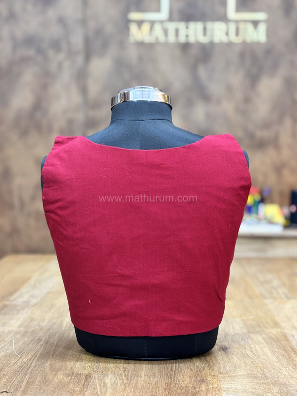 Kiara - Maroon Blouse (Attachable Sleeves)