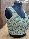 Zarina - Green Blouse (Attached Sleeves)