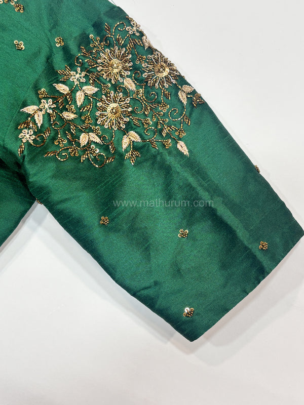 Handwork- Green Blouse Pattern 2