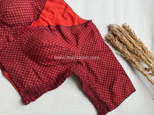Daily Flex- Maroon Dots Strechable Blouse