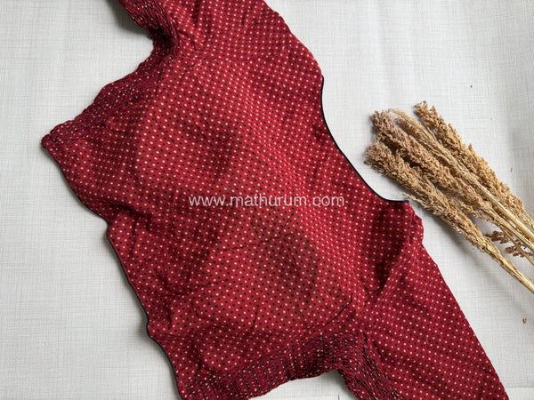 Daily Flex- Maroon Dots Strechable Blouse