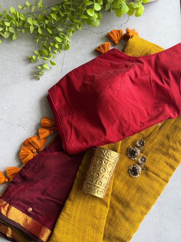 Thendral (Cotton saree) - Mustard