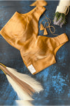 Jimmy Choo- Gold Blouse (Attachable Sleeves)