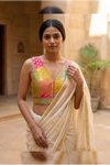 Meenakari- Multicolour Pastel Blouse (Attachable Sleeves)