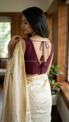 Knotty- Wine Blouse (Attachable Sleeves)