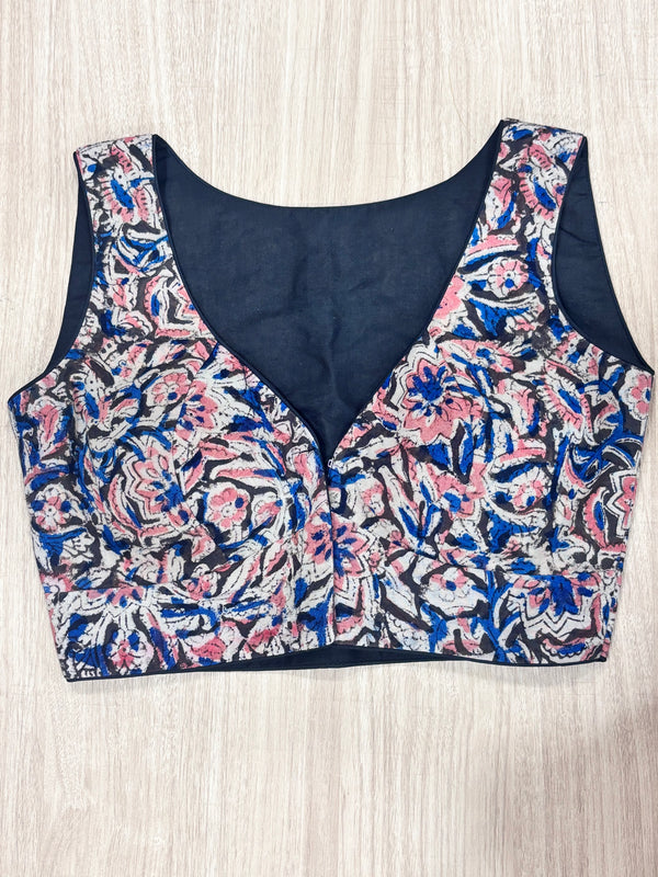 Hemanika- Black /Pink Blouse (Sleeveless)